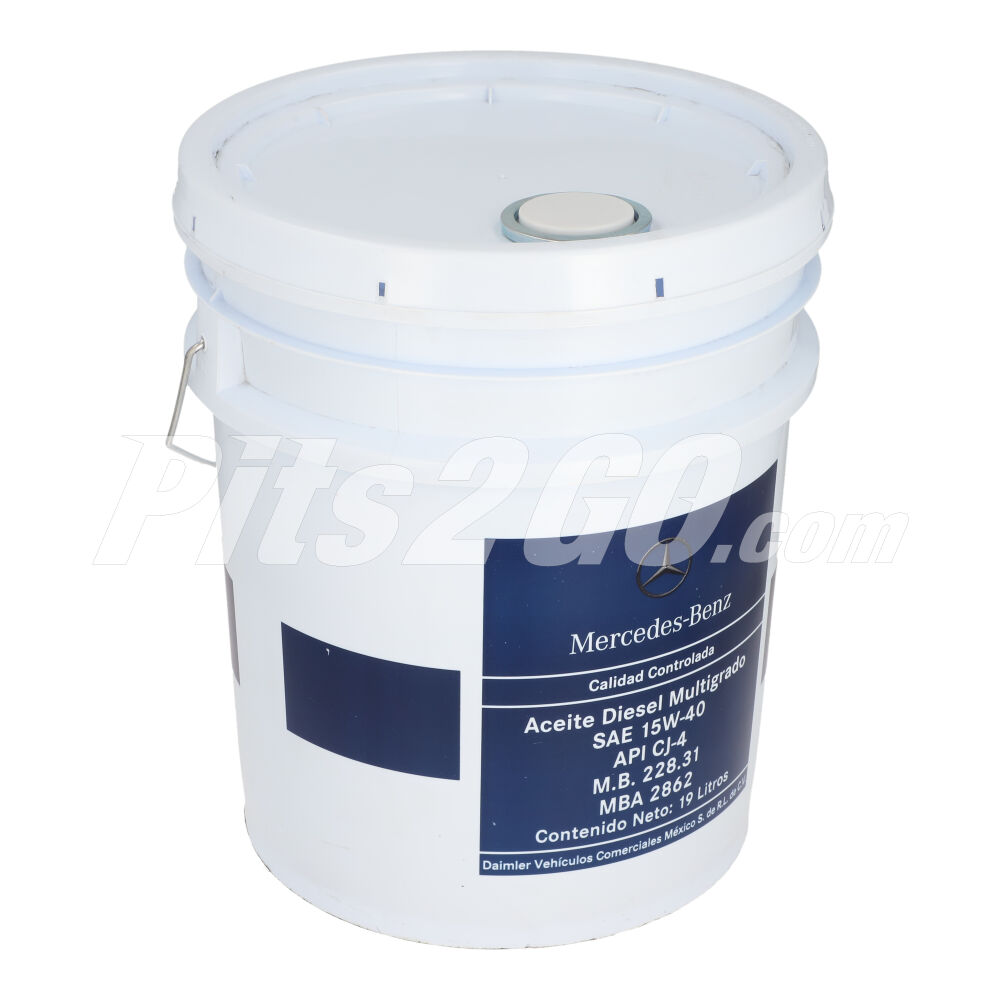Aceite para motores a diésel multigrado SAE 15W-40 API CJ-4 M.B. 228.31, cubeta 19 litros image number 2